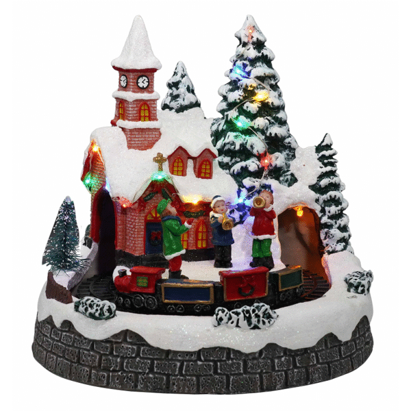 Xmas Village with children playing